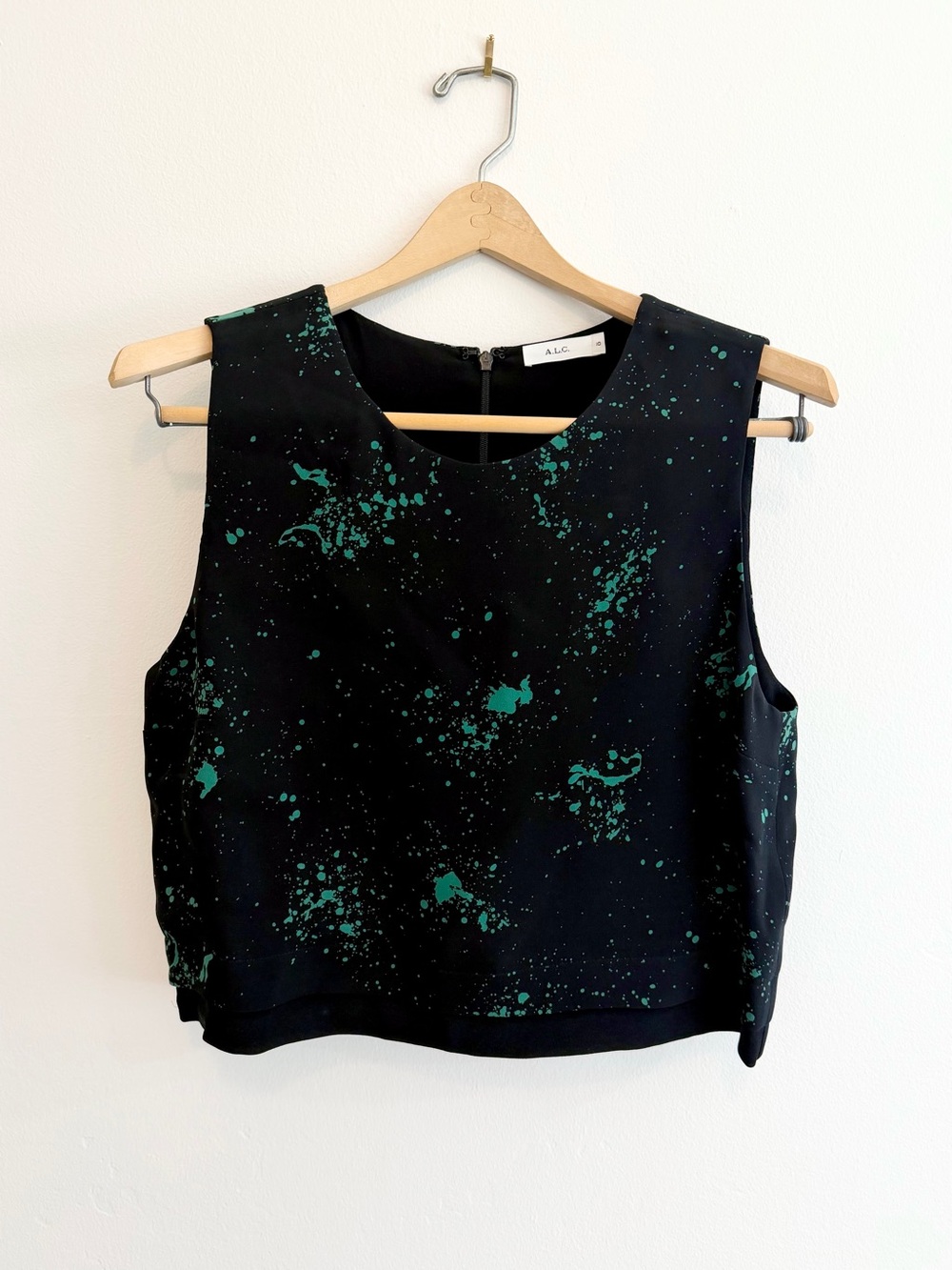 ALC Silk Cropped Shell with Splatter Print